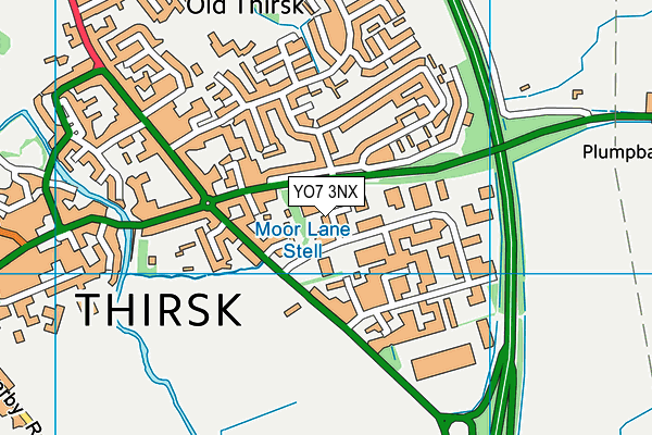 YO7 3NX map - OS VectorMap District (Ordnance Survey)