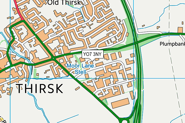YO7 3NY map - OS VectorMap District (Ordnance Survey)