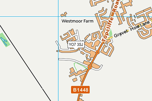 YO7 3SJ map - OS VectorMap District (Ordnance Survey)