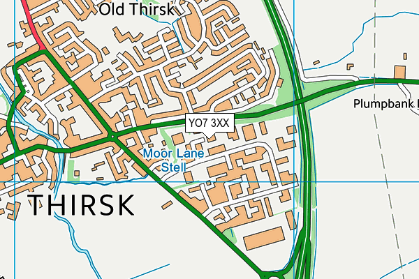 YO7 3XX map - OS VectorMap District (Ordnance Survey)