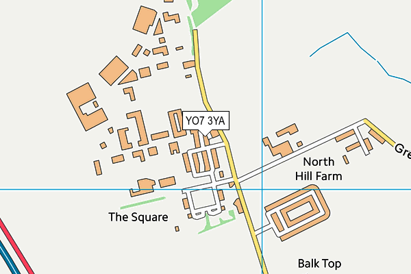 YO7 3YA map - OS VectorMap District (Ordnance Survey)