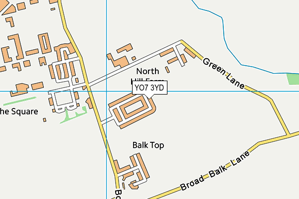 YO7 3YD map - OS VectorMap District (Ordnance Survey)