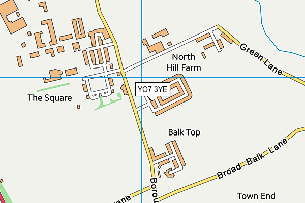 YO7 3YE map - OS VectorMap District (Ordnance Survey)