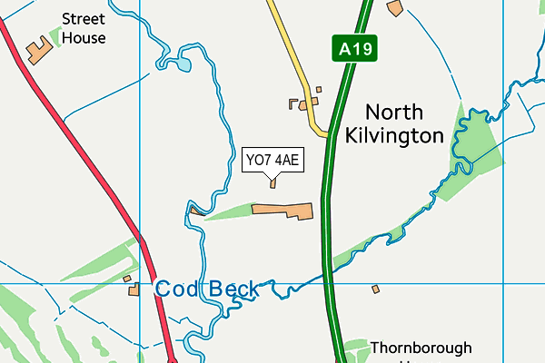 YO7 4AE map - OS VectorMap District (Ordnance Survey)