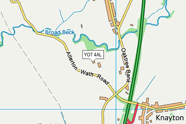 YO7 4AL map - OS VectorMap District (Ordnance Survey)