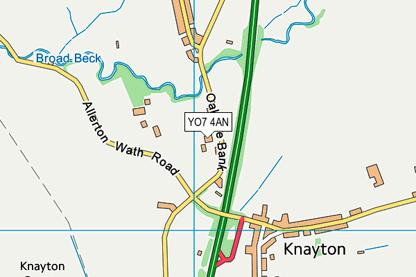 YO7 4AN map - OS VectorMap District (Ordnance Survey)