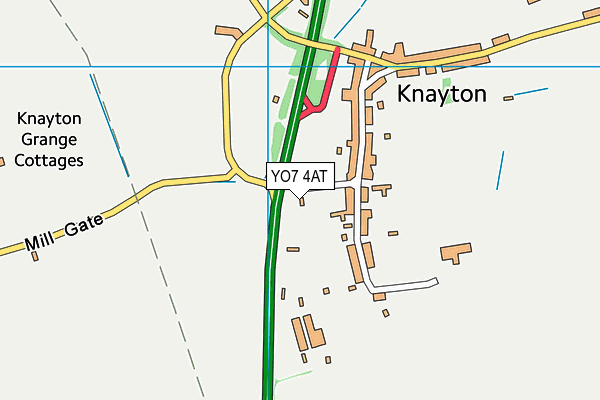 YO7 4AT map - OS VectorMap District (Ordnance Survey)