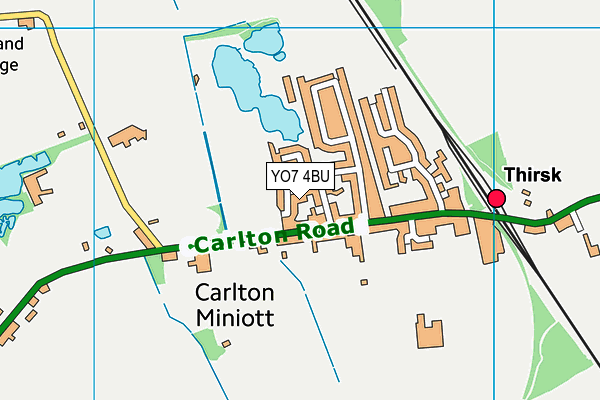 YO7 4BU map - OS VectorMap District (Ordnance Survey)