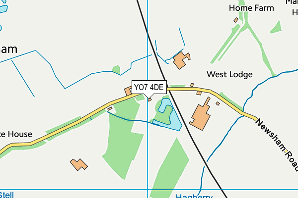 YO7 4DE map - OS VectorMap District (Ordnance Survey)