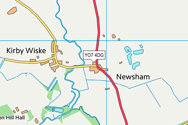 YO7 4DG map - OS VectorMap District (Ordnance Survey)