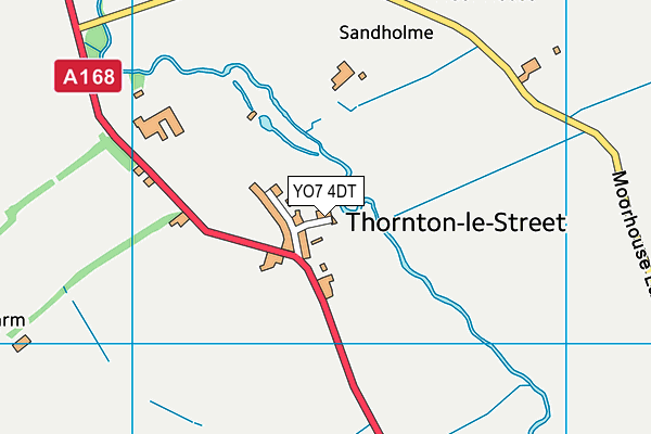 YO7 4DT map - OS VectorMap District (Ordnance Survey)