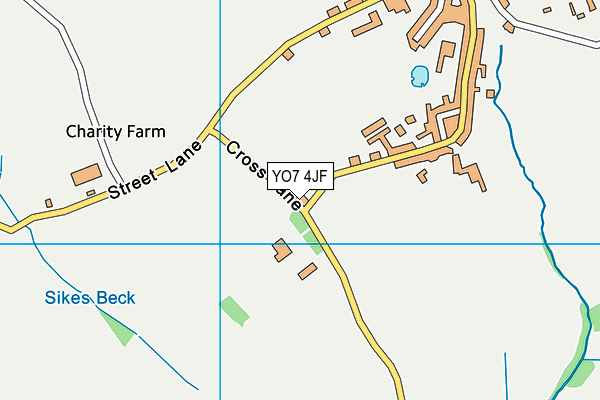 YO7 4JF map - OS VectorMap District (Ordnance Survey)