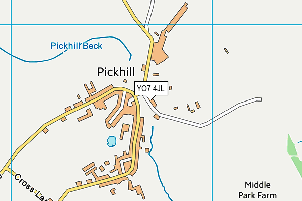 Pickhill Church of England Primary School map (YO7 4JL) - OS VectorMap District (Ordnance Survey)