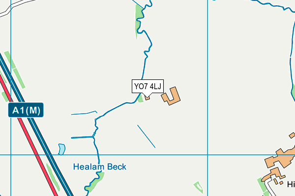YO7 4LJ map - OS VectorMap District (Ordnance Survey)