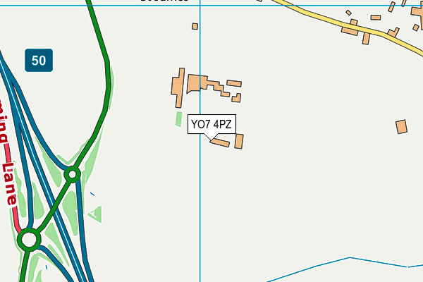 YO7 4PZ map - OS VectorMap District (Ordnance Survey)