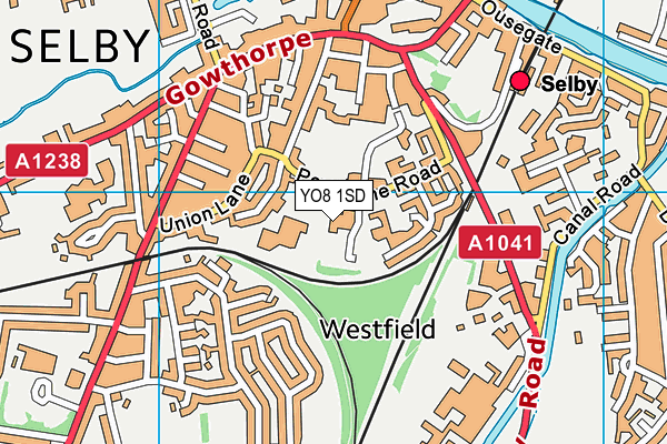 YO8 1SD map - OS VectorMap District (Ordnance Survey)