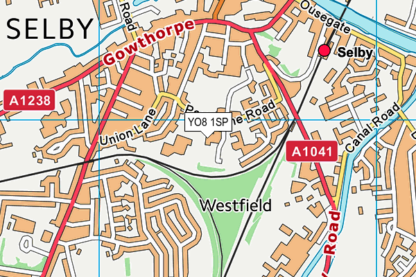 YO8 1SP map - OS VectorMap District (Ordnance Survey)