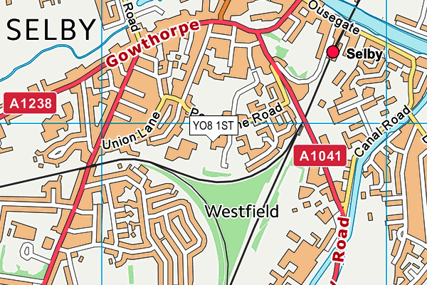 YO8 1ST map - OS VectorMap District (Ordnance Survey)