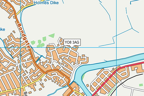 YO8 3AG map - OS VectorMap District (Ordnance Survey)
