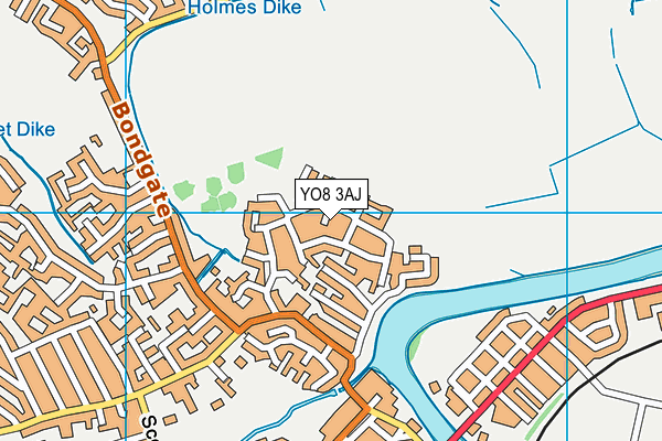 YO8 3AJ map - OS VectorMap District (Ordnance Survey)