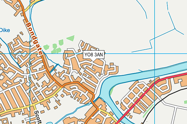 YO8 3AN map - OS VectorMap District (Ordnance Survey)