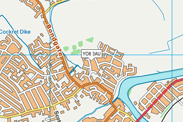 YO8 3AU map - OS VectorMap District (Ordnance Survey)