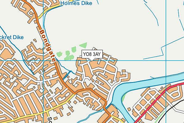 YO8 3AY map - OS VectorMap District (Ordnance Survey)