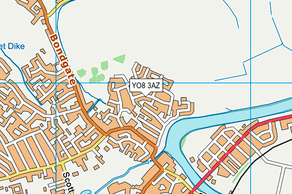 YO8 3AZ map - OS VectorMap District (Ordnance Survey)