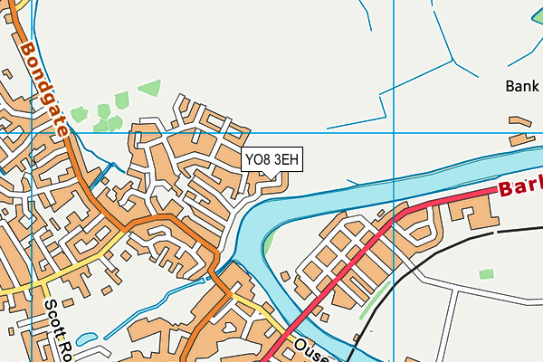 YO8 3EH map - OS VectorMap District (Ordnance Survey)