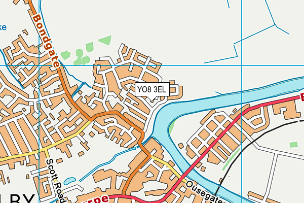 YO8 3EL map - OS VectorMap District (Ordnance Survey)