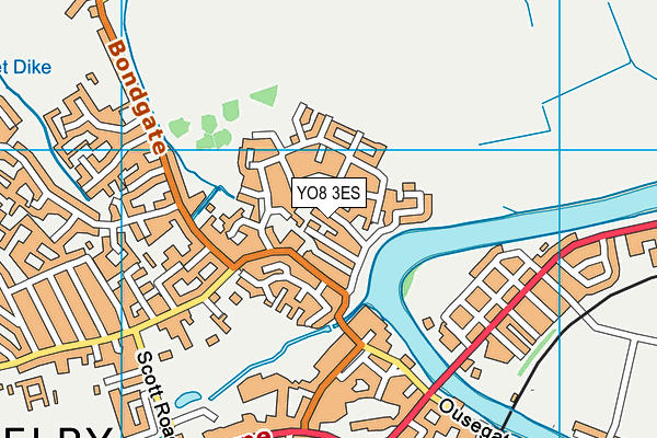 YO8 3ES map - OS VectorMap District (Ordnance Survey)