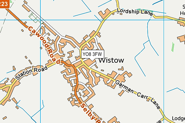 YO8 3FW map - OS VectorMap District (Ordnance Survey)