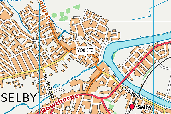 YO8 3FZ map - OS VectorMap District (Ordnance Survey)