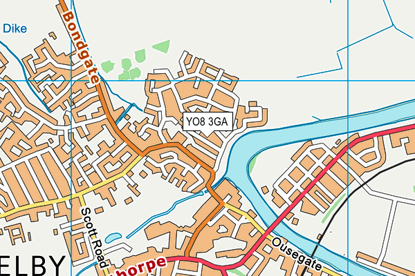 YO8 3GA map - OS VectorMap District (Ordnance Survey)