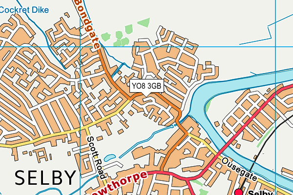 YO8 3GB map - OS VectorMap District (Ordnance Survey)