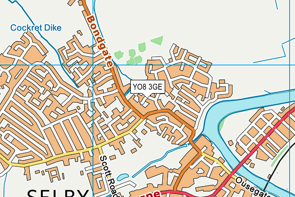 YO8 3GE map - OS VectorMap District (Ordnance Survey)