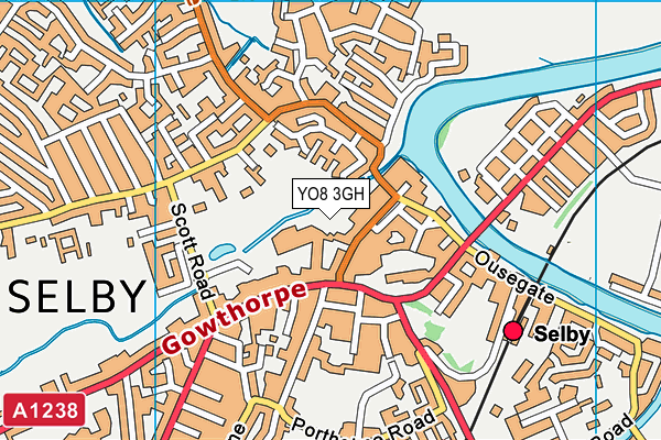 YO8 3GH map - OS VectorMap District (Ordnance Survey)