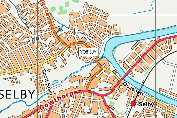 YO8 3JY map - OS VectorMap District (Ordnance Survey)