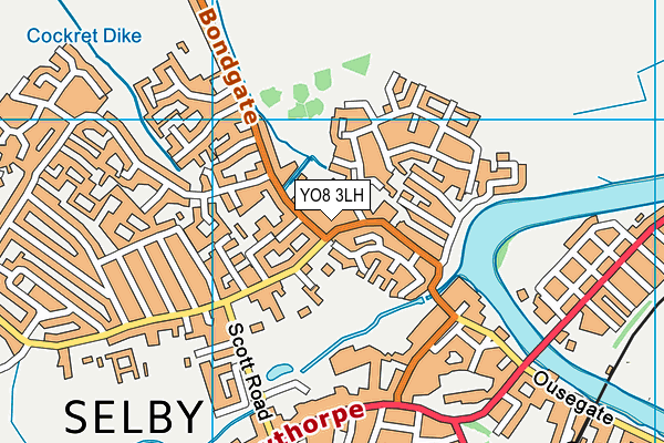 YO8 3LH map - OS VectorMap District (Ordnance Survey)