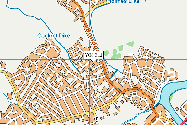 YO8 3LJ map - OS VectorMap District (Ordnance Survey)