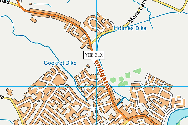 YO8 3LX map - OS VectorMap District (Ordnance Survey)