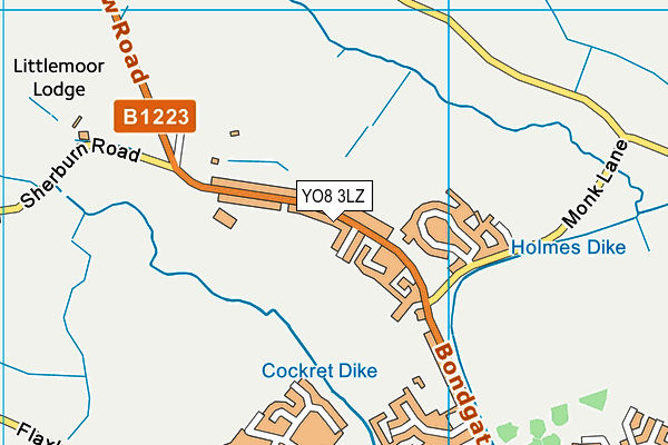 YO8 3LZ map - OS VectorMap District (Ordnance Survey)