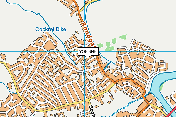 YO8 3NE map - OS VectorMap District (Ordnance Survey)