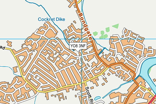 YO8 3NF map - OS VectorMap District (Ordnance Survey)