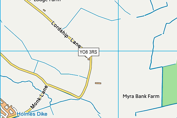 YO8 3RS map - OS VectorMap District (Ordnance Survey)