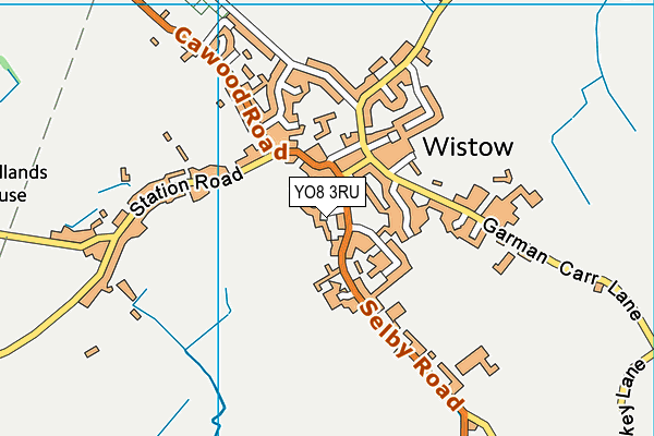 YO8 3RU map - OS VectorMap District (Ordnance Survey)