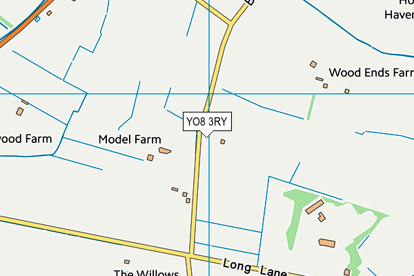 YO8 3RY map - OS VectorMap District (Ordnance Survey)