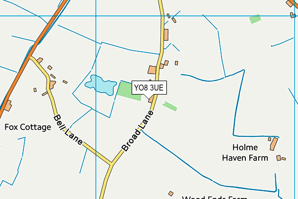 YO8 3UE map - OS VectorMap District (Ordnance Survey)