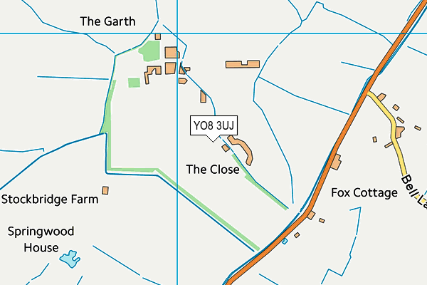 YO8 3UJ map - OS VectorMap District (Ordnance Survey)