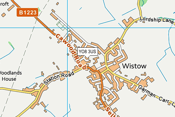 YO8 3US map - OS VectorMap District (Ordnance Survey)
